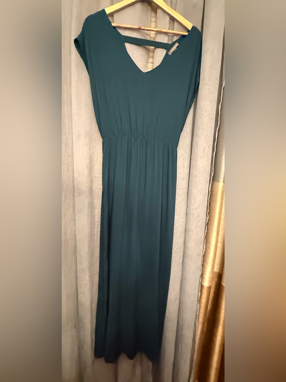 Tinley Road Teal Maxi Dress with Gathered Waist